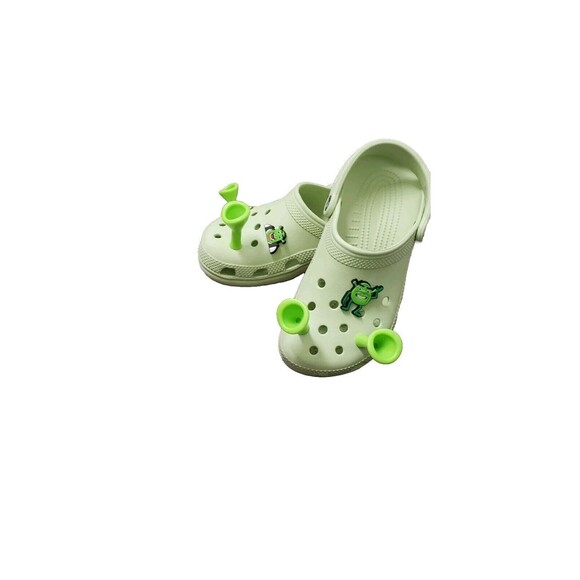 Green Crocs – SHREK CHARMS WOMEN'S 5 MEN'S 7 - Picture 3 of 6